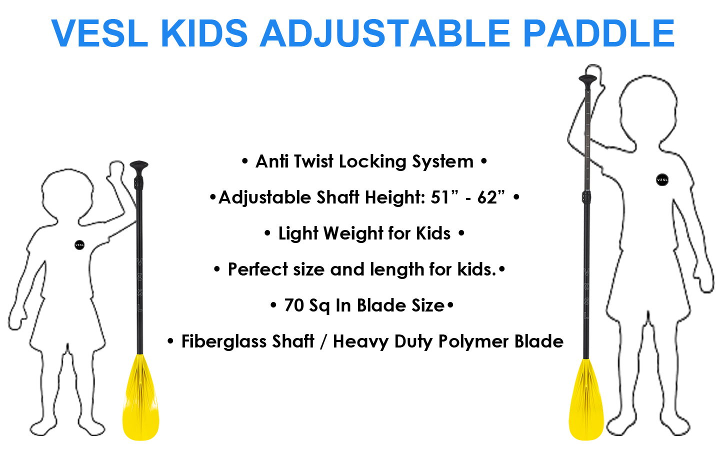 kids youth adjustable sup paddle